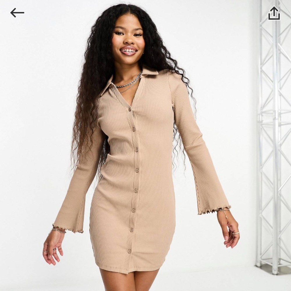 Petite button down mini dress